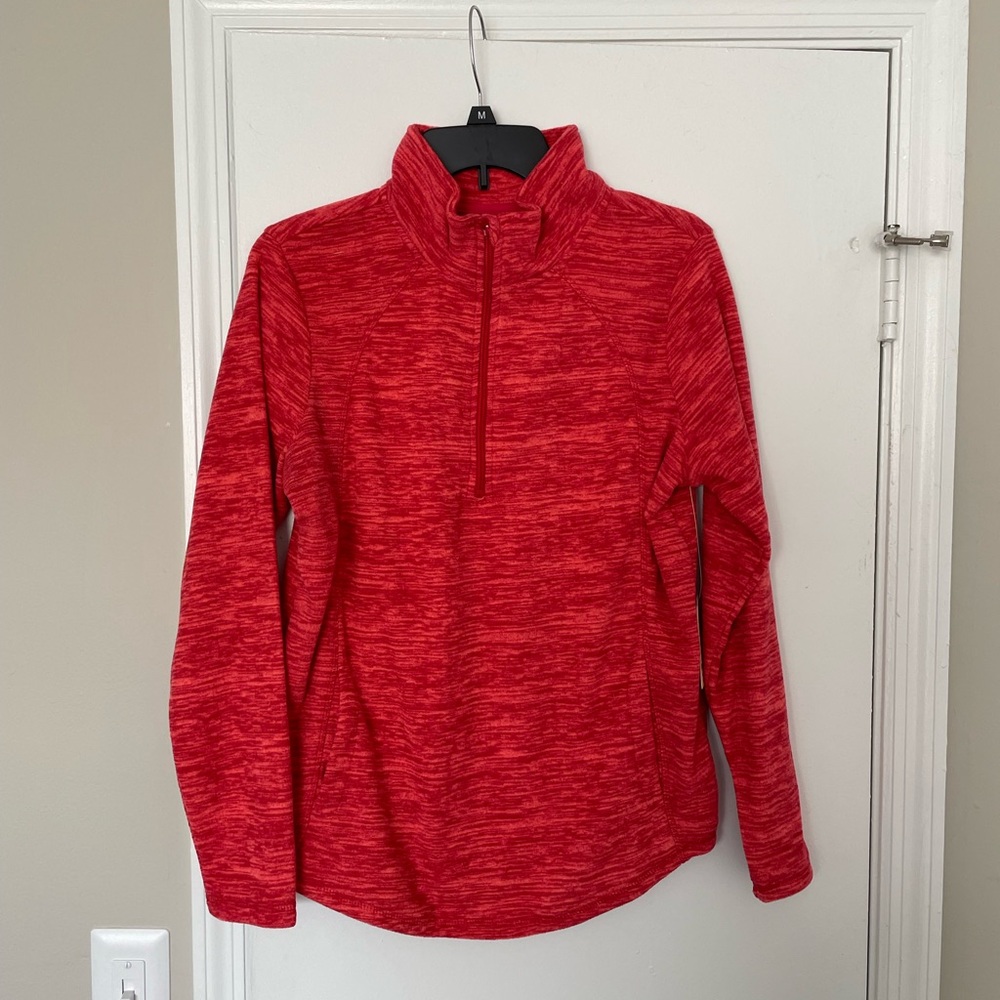 NWT St. John's Bay Red/Orange Cowl Neck Fleece Pullover
Size Medium
